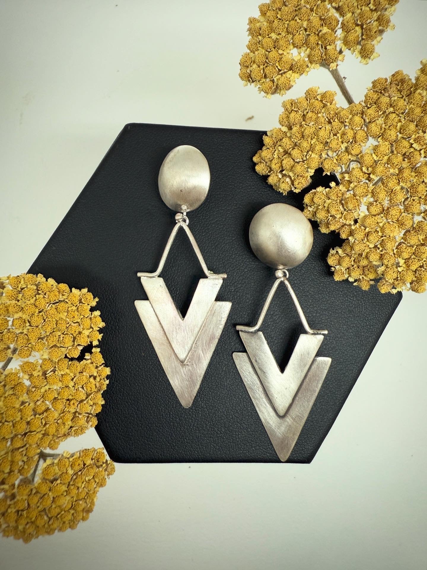 Sterling Silver Chevron Earrings