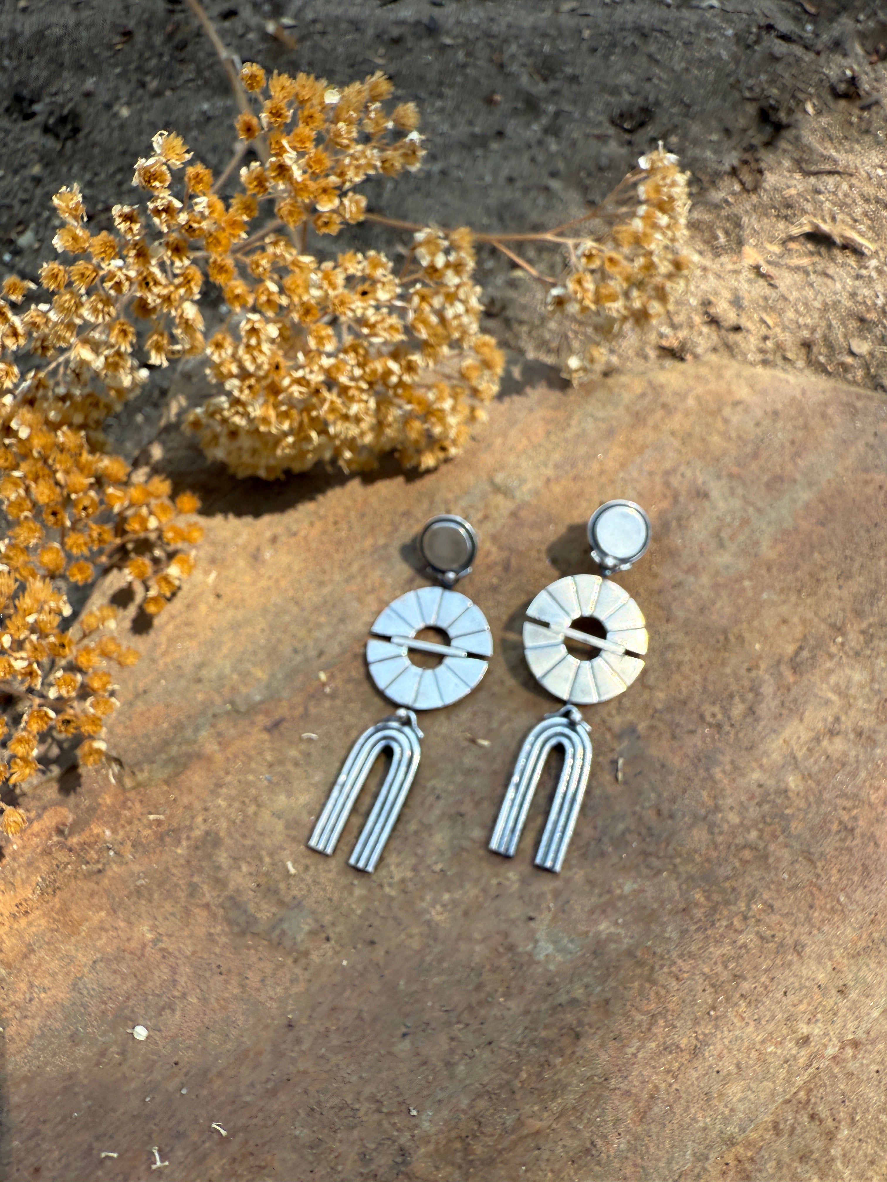 Silver Pinwheel Earrings