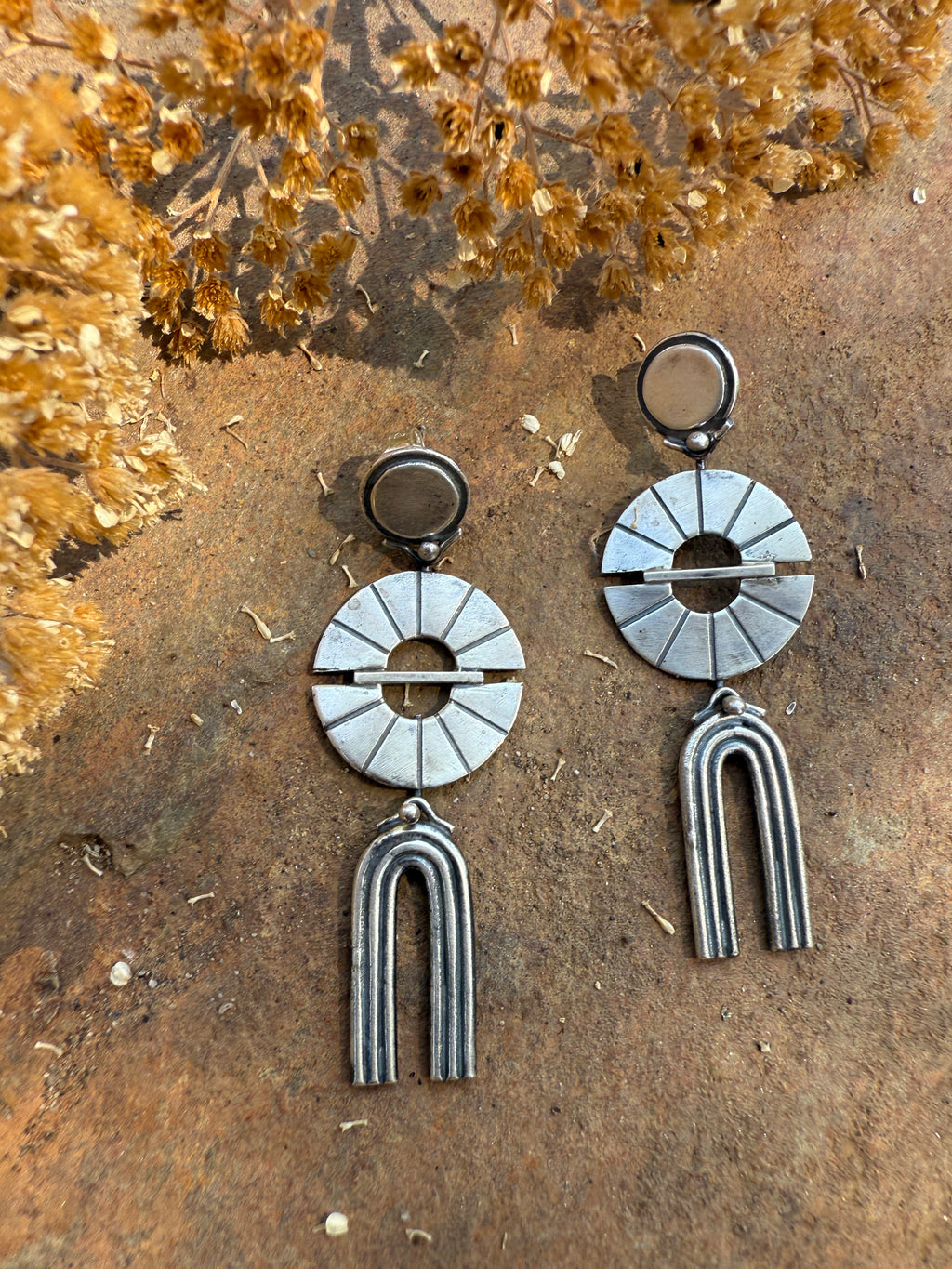 Silver Pinwheel Earrings