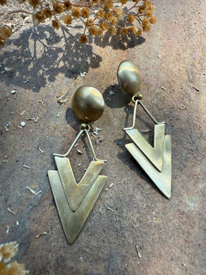 Bronze Chevron Earrings