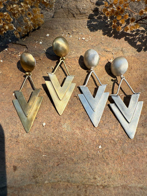 Bronze Chevron Earrings