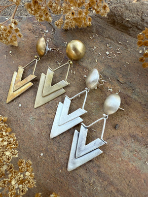 Bronze Chevron Earrings