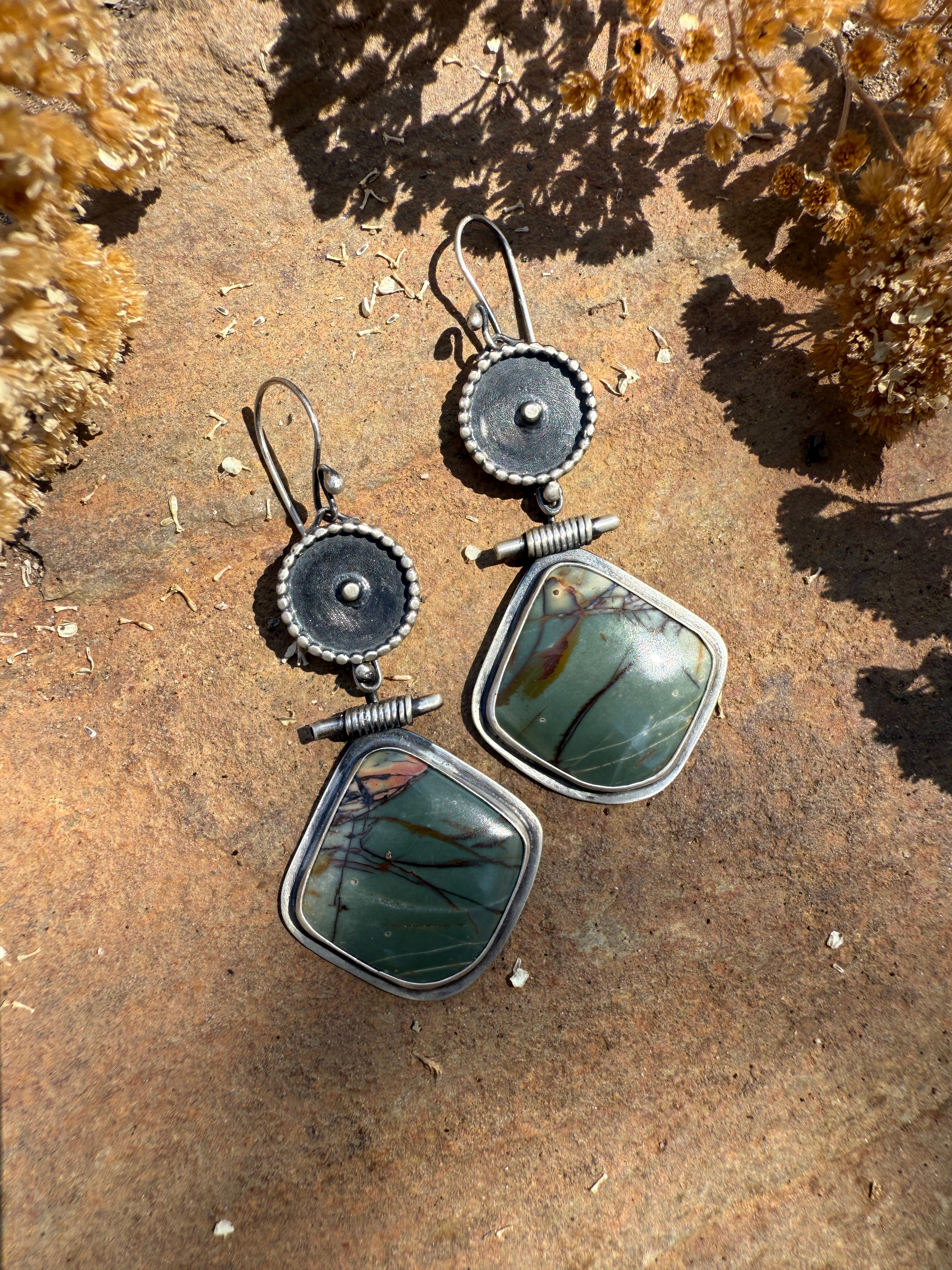 Cherry Creek Jasper Bullseye Dangles (reserved for Lakshmi)