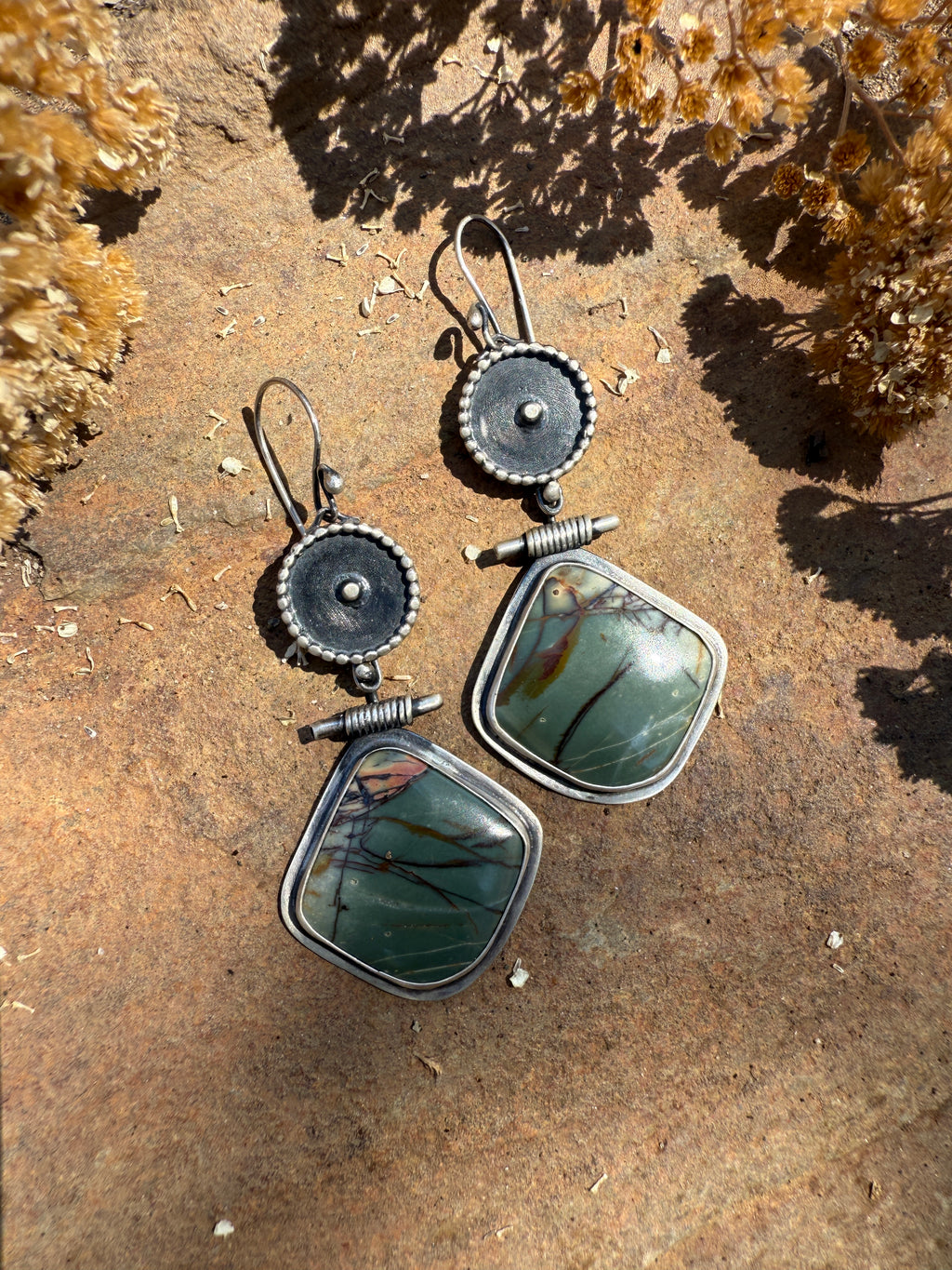 Cherry Creek Jasper Bullseye Dangles (reserved for Lakshmi)