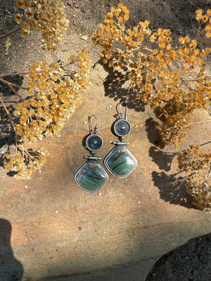 Cherry Creek Jasper Bullseye Dangles (reserved for Lakshmi)