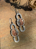 Prudent Man Plume Agate Arch Earrings