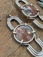 Prudent Man Plume Agate Arch Earrings