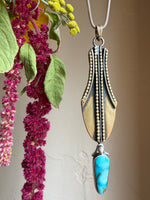 Golden Vessel with Turquoise Drop