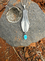 Turquoise and Silver Vessel Amulet
