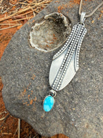 Turquoise and Silver Vessel Amulet