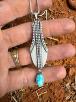 Turquoise and Silver Vessel Amulet