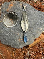 Bronze & Labradorite Water Drop Vessel Amulet