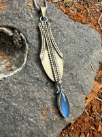 Bronze & Labradorite Water Drop Vessel Amulet