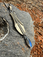 Bronze & Labradorite Water Drop Vessel Amulet