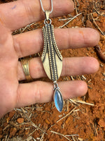 Bronze & Labradorite Water Drop Vessel Amulet