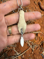Bronze & Labradorite Water Drop Vessel Amulet
