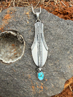 Silver Water Vessel with Turquoise