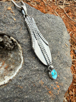 Silver Water Vessel with Turquoise