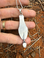 Silver Vessel Water Drop Amulet