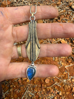 Labradorite & Bronze Water Drop Vessel Amulet
