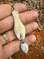 Labradorite & Bronze Water Drop Vessel Amulet