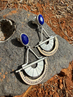 Faceted Lapis with Bronze & Silver