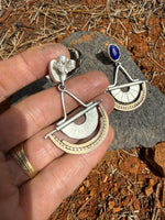 Faceted Lapis with Bronze & Silver