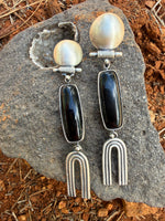 Karmic Arch Dangles // Black Onyx & Sterling Silver