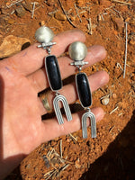 Karmic Arch Dangles // Black Onyx & Sterling Silver