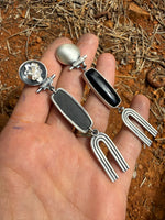 Karmic Arch Dangles // Black Onyx & Sterling Silver