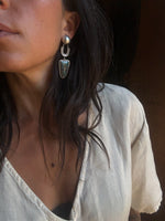 Turquoise Fill Moon Arch Earrings