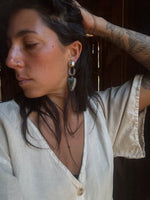 Turquoise Fill Moon Arch Earrings