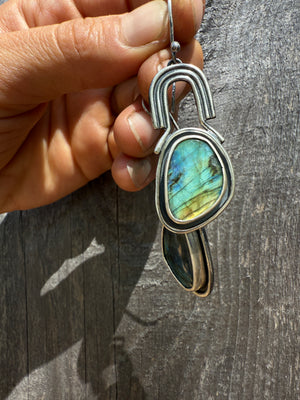 Labradorite Arch Earrings