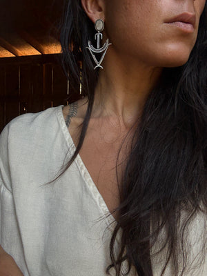 Silver Anchor Earrings