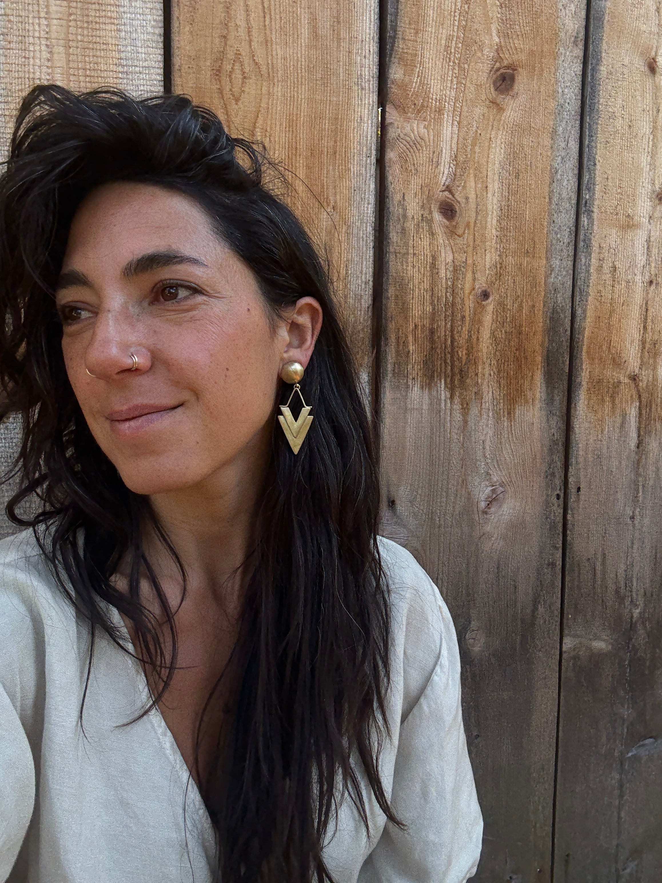 Bronze Chevron Earrings