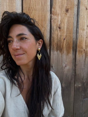 Bronze Chevron Earrings