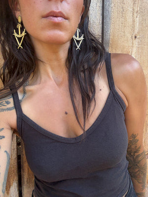 Bronze Anchor Earrings