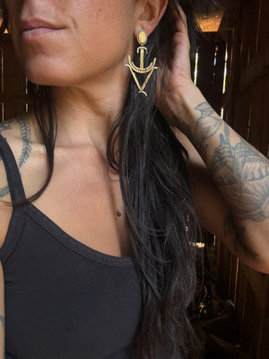 Bronze Anchor Earrings