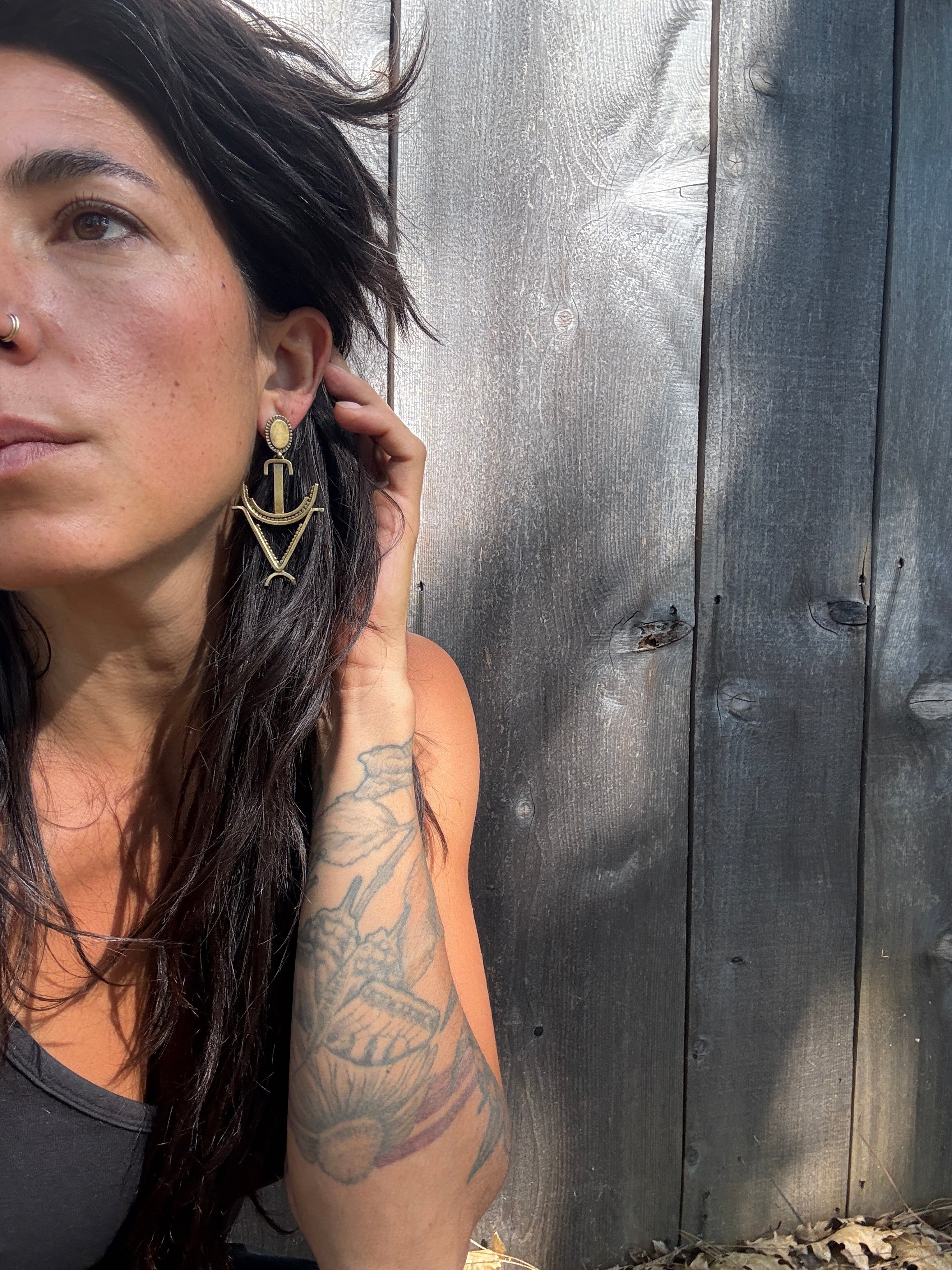Bronze Anchor Earrings