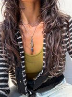 Labradorite & Bronze Water Drop Vessel Amulet