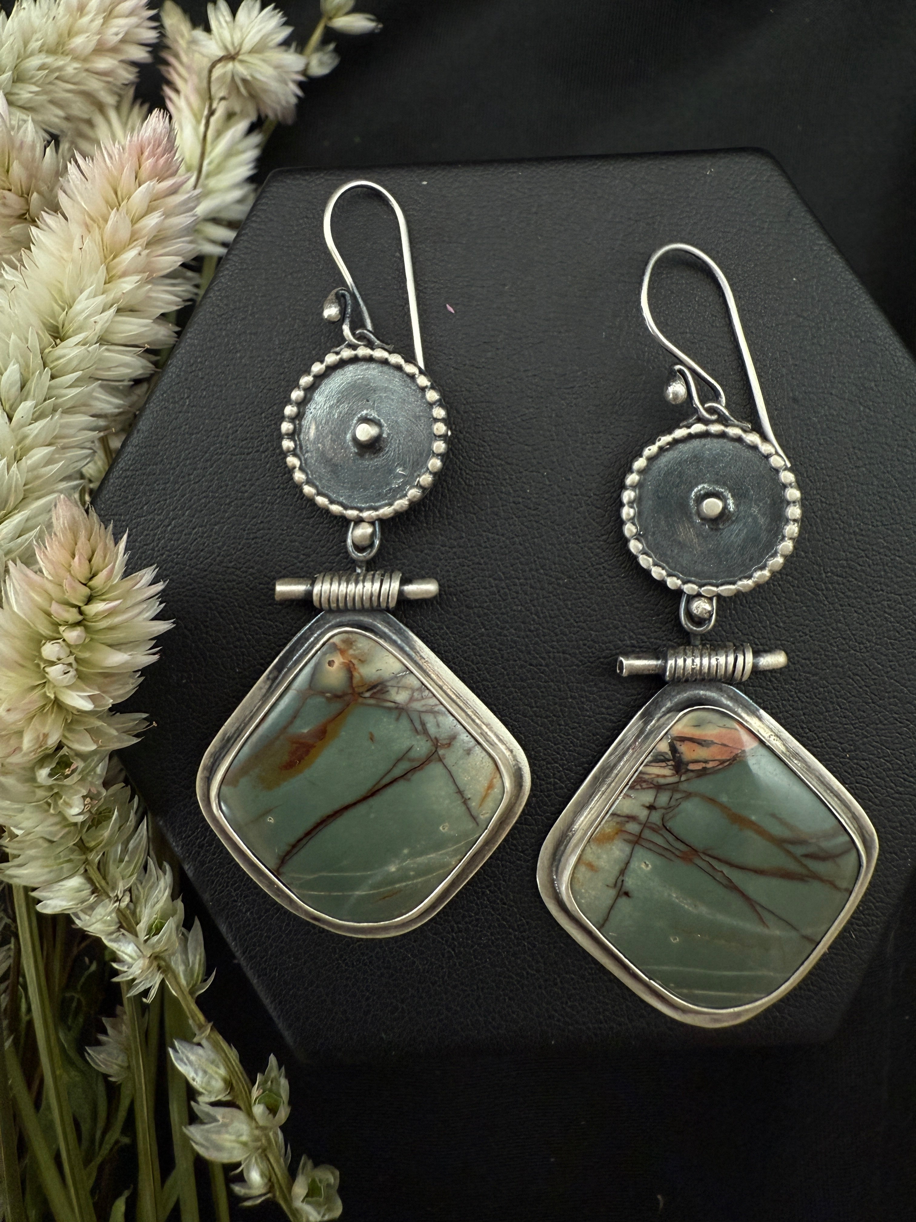 Cherry Creek Jasper Bullseye Dangles (reserved for Lakshmi)