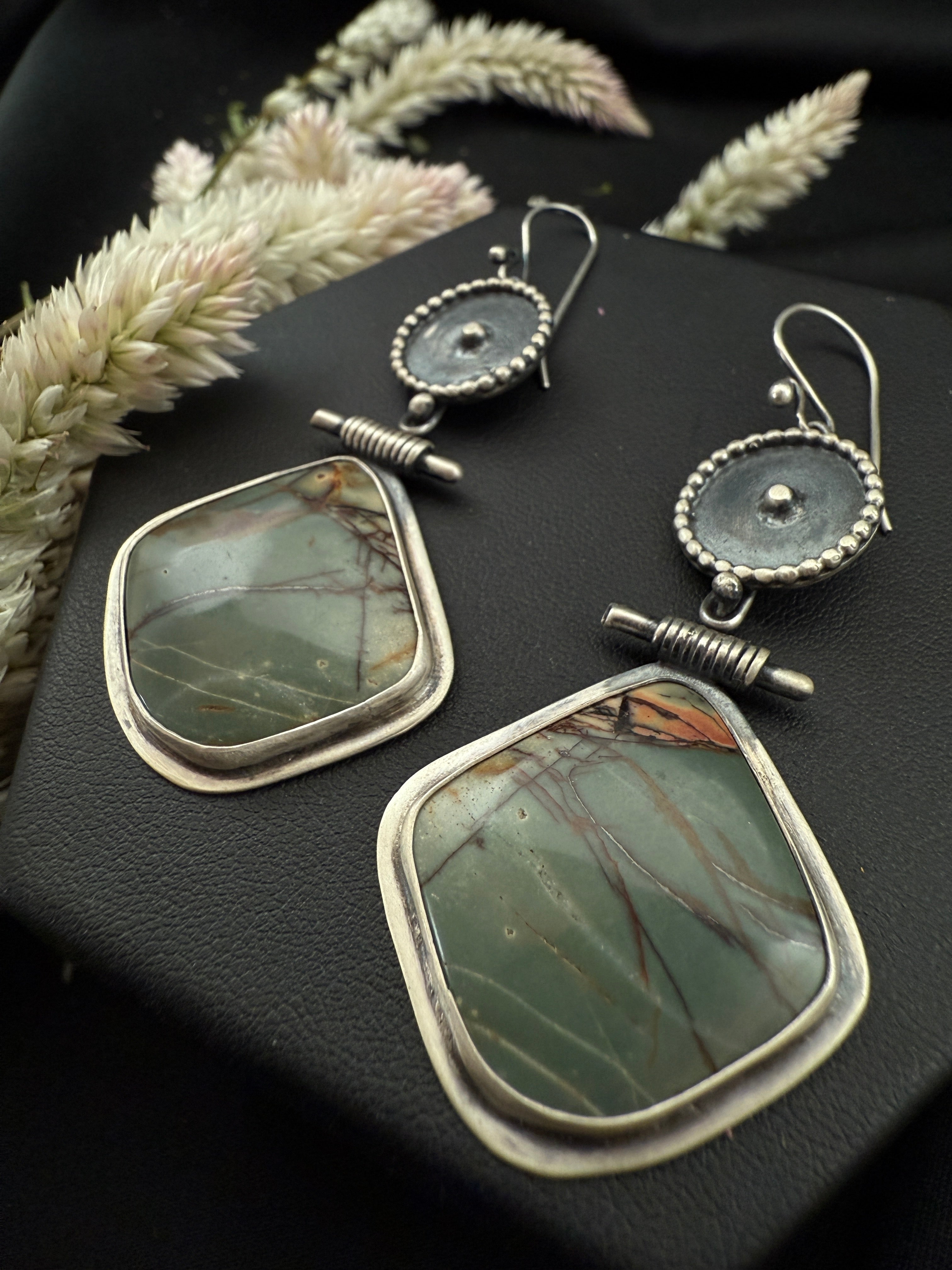 Cherry Creek Jasper Bullseye Dangles (reserved for Lakshmi)
