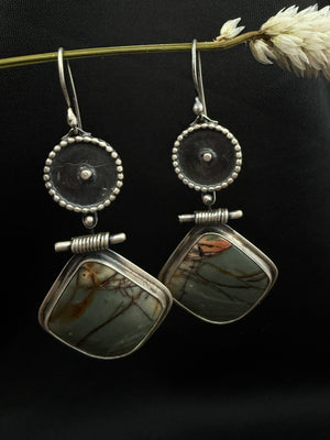 Cherry Creek Jasper Bullseye Dangles (reserved for Lakshmi)