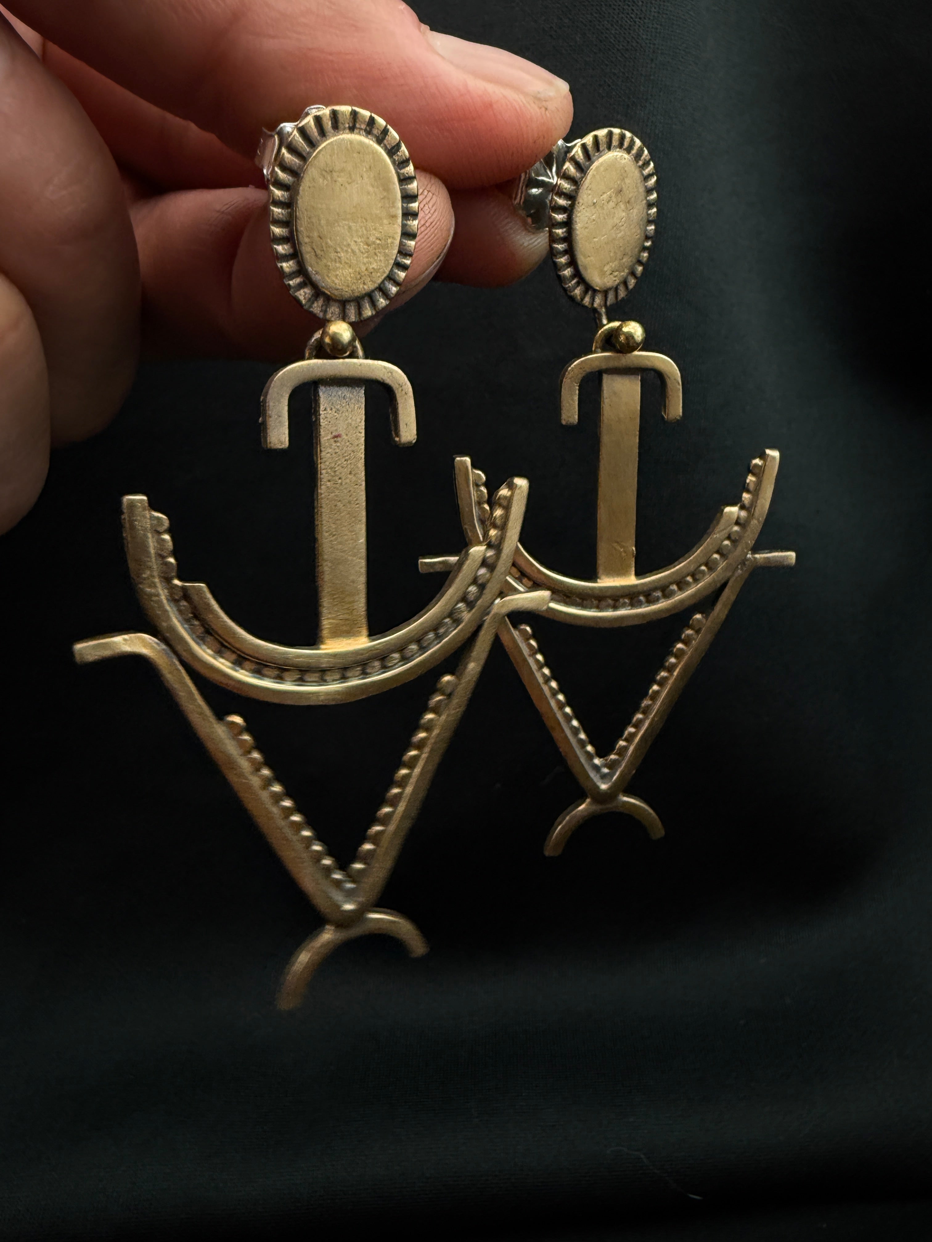 Bronze Anchor Earrings