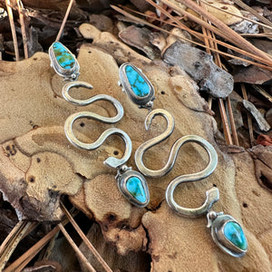 Double Turquoise Snake Dangles