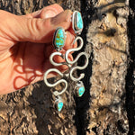 Double Turquoise Snake Dangles