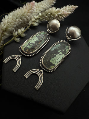 Turquoise Moonrise Arch Dangles