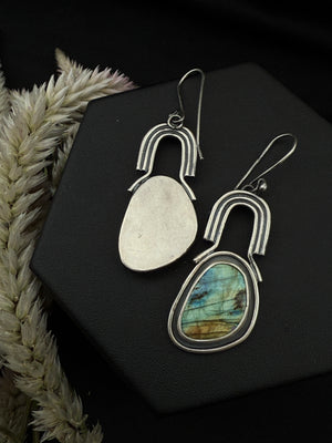 Labradorite Arch Earrings