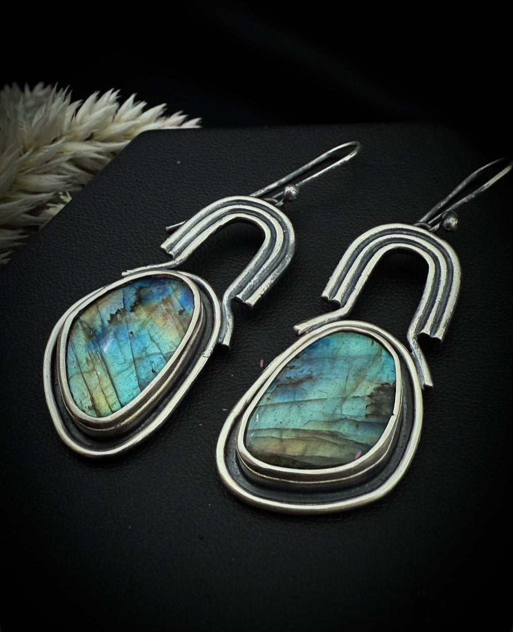 Labradorite Arch Earrings