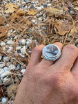 Dendritic Agate Circle Ring // size 6.25 USA